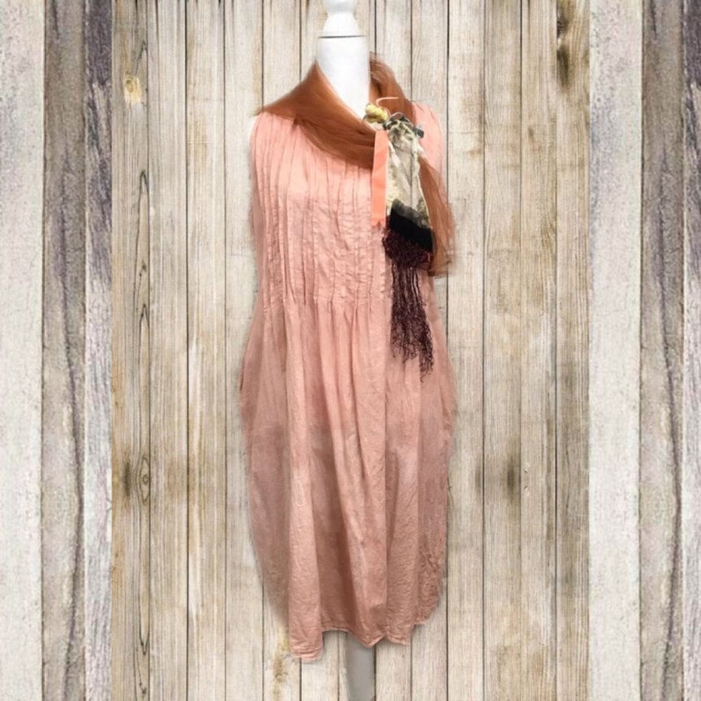 Handkerchief Cotton Gauze Pin Tuck Slip Dress